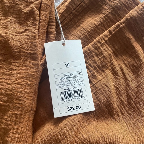 A new day copper crinkle Wide-Leg Pants size 10 NWT - Picture 3 of 6